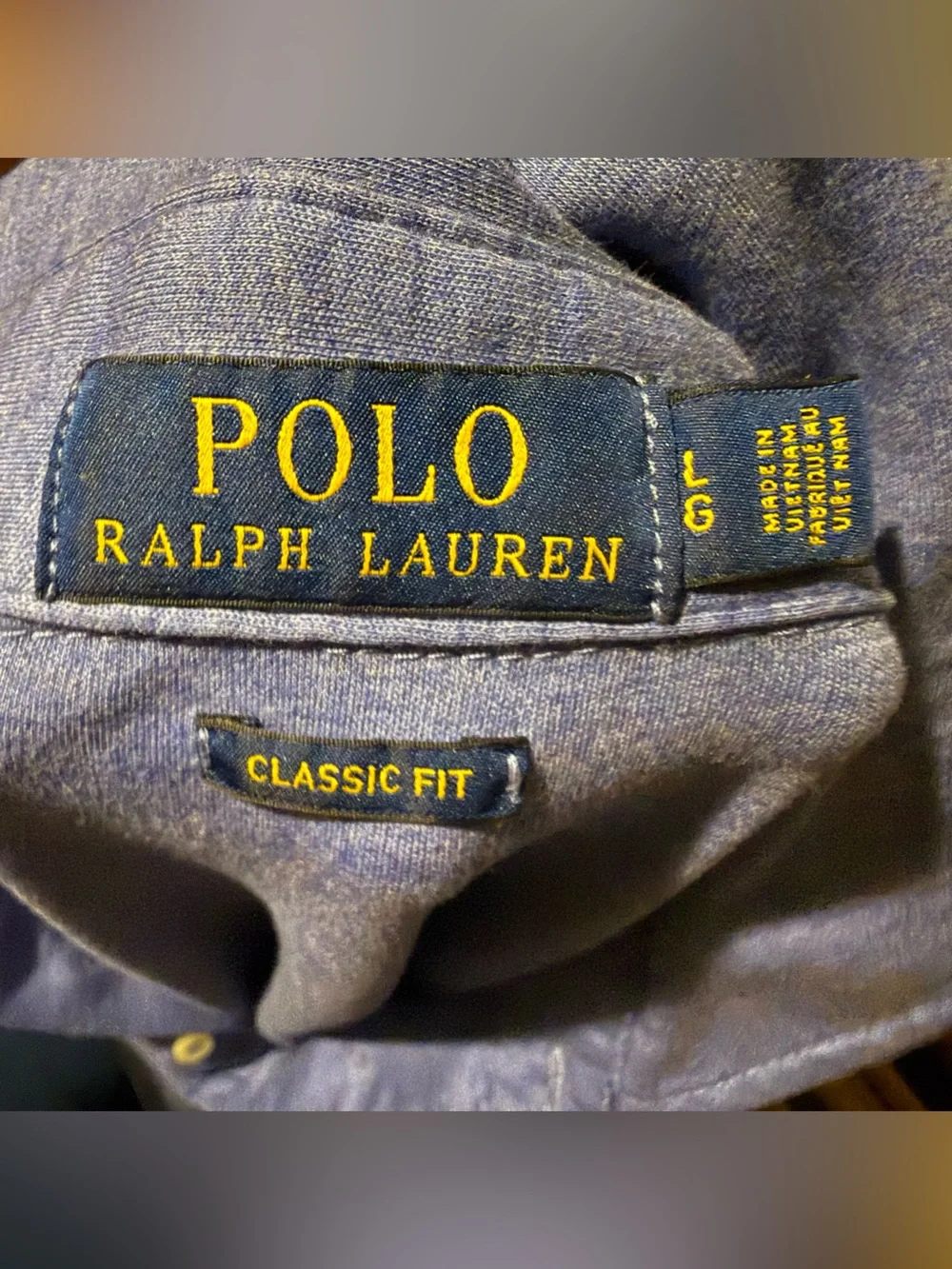 Polo Ralph Lauren Heathered Blue Men’s Large soft collar soft touch polo
